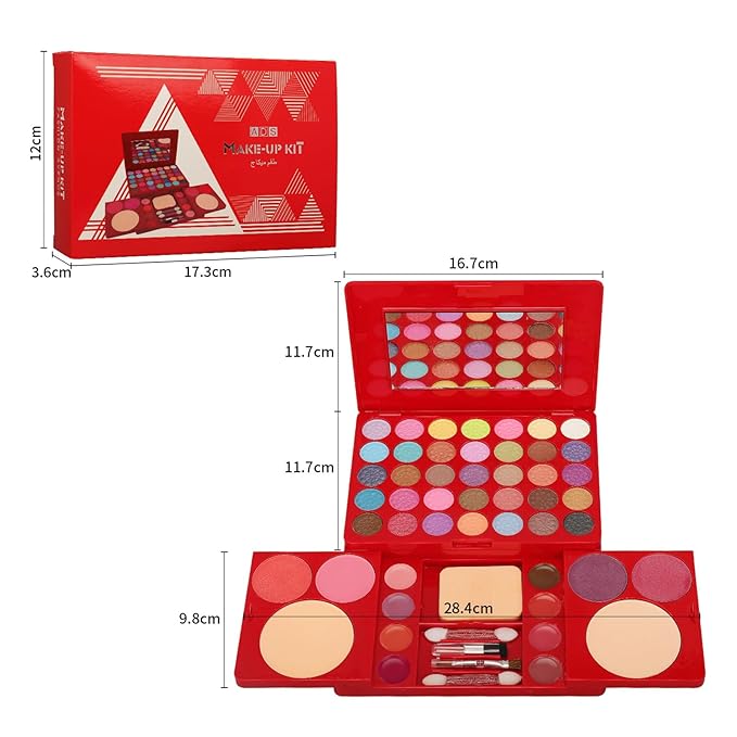 All-in-One Makeup Gift Set Travel Makeup Kit Complete Starter Makeup Bundle Lipgloss Lipstick Concealer Blushes Powder Eyeshadow Palette Cosmetic Palette for Teen Girls & Adults #10-VivaGrace Women