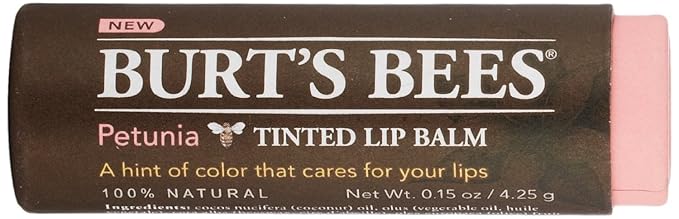 Burts Bees Tinted Lip Balm, Petunia, 0.15 Ounce (3 Pack)-VivaGrace Women