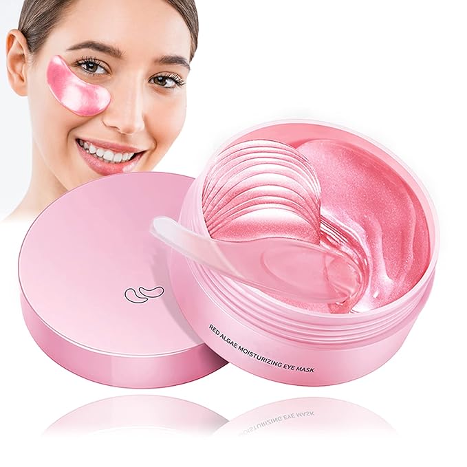 Under Eye Patches 60 Pcs,Pink Eye Mask,Puffy Eyes & Dark Circles Treatments,Improve Reduce Smooth Wrinkles,Fine Lines and Under Eye Bags,Hydrating & Moisturizing,Firm Eye Skin Care for Women and Man-VivaGrace Women