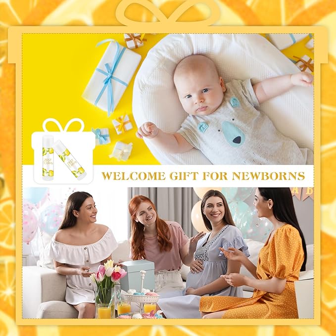 Fumete 50 Pack Lemon Baby Shower Party Gifts Favors Bulk Lip Balms for Guests Boys Girls Neutral Gender Reveal Favors for Baby Shower Prizes Souvenirs Bags Stuffer Classroom Prizes-VivaGrace Women