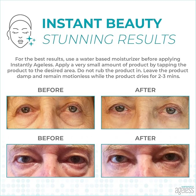 Instantly Ageless Facelift - Instant Eye Bag Remover Puffiness - 15 Vials - Instant Under Eye Bags Remover - Wrinkle Tightener - Instant Wrinkle Remover for Face Instant Lift-VivaGrace Women