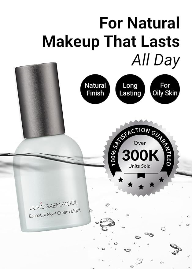 JUNG SAEM MOOL Essential Mool Cream Light 1 Fl Oz, Hydrating Water Cream with Ceramide and Centella, Perfect Prep Step Before Cushion Foundation for Smooth, Radiant Finish, Korean Skincare-VivaGrace Women
