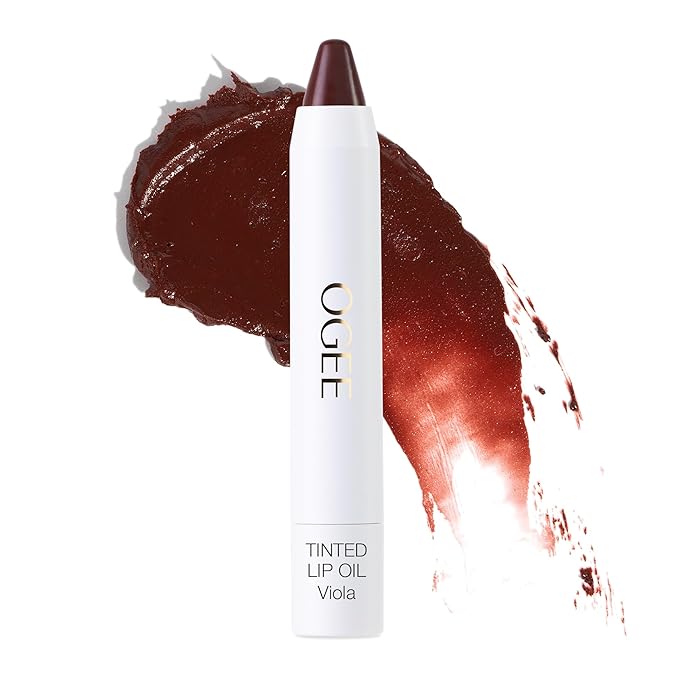 Ogee Tinted Sculpted Lip Oil - Lip Stain Made with 100% Organic Coconut Oil, Jojoba Oil, and Vitamin E - Best as Lip Balm, Lip Color or Lip Treatment - VIOLA-VivaGrace Women