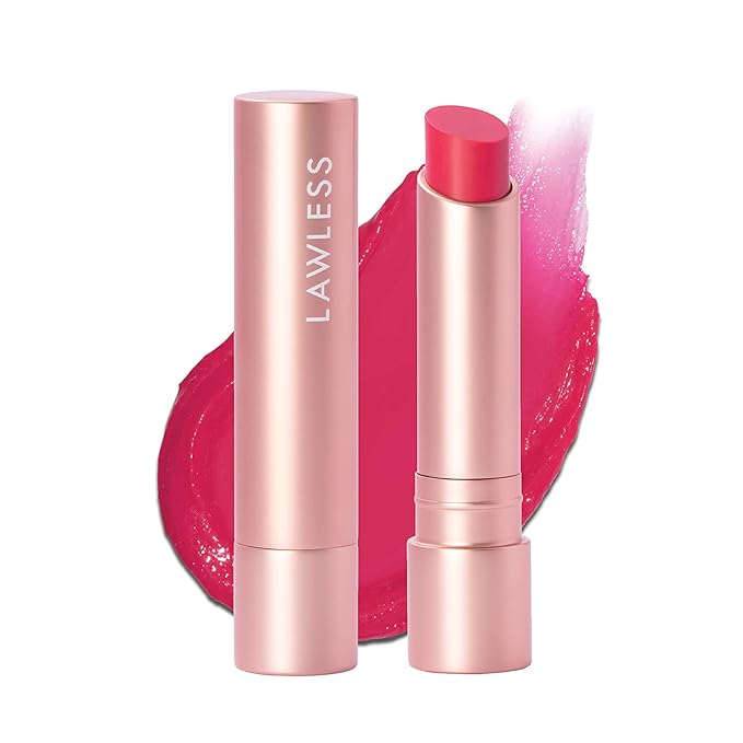 LAWLESS Forget the Filler Lip Plumping Line Smoothing Tinted Balm, Juicy Watermelon, Pink, 0.1 Ounce / 2.9 ml-VivaGrace Women