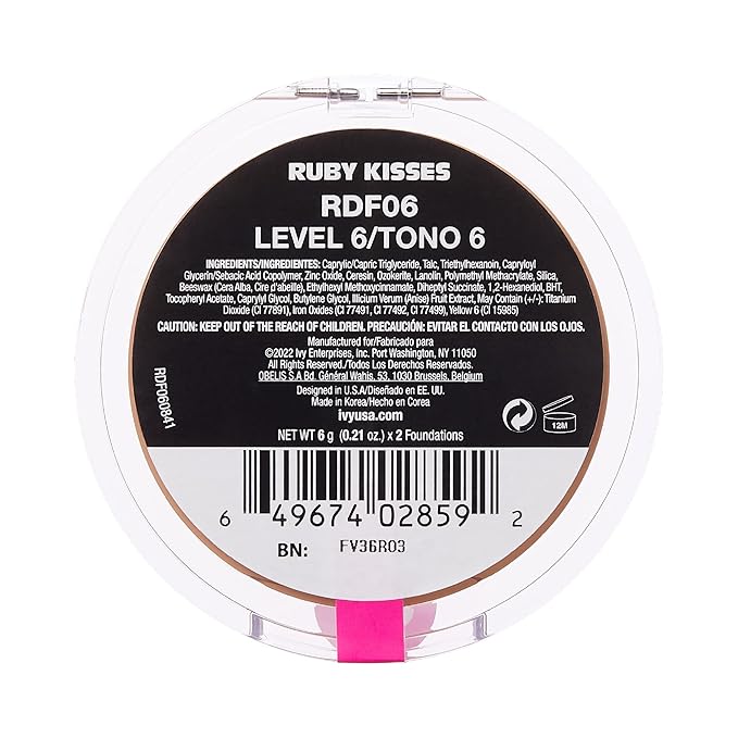 Ruby Kisses 3D Face Creator Cream Foundation & Concealer, 12 Hours Long Lasting, Medium to Full Coverage, Non-Greasy, Ideal for Makeup & Contour Palette (Level 6)-VivaGrace Women