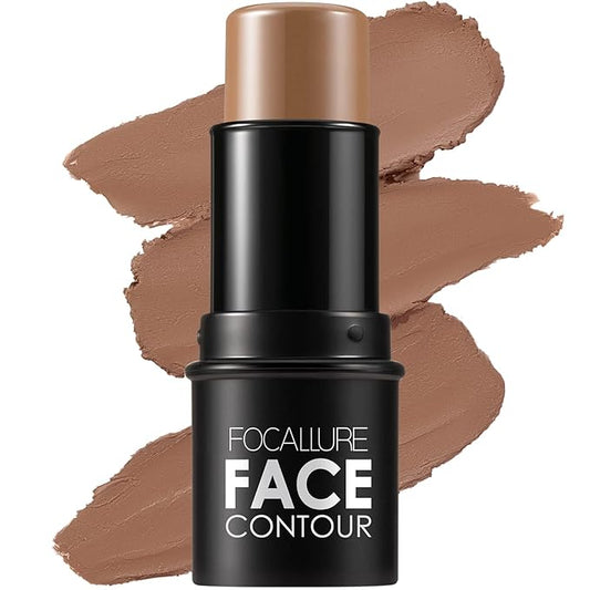 FOCALLURE Cream Contour Stick, Matte Bronzer Stick, Professional Face Shaping & Contouring Stick Makeup, Easy to Apply with Buildable Coverage, Long Lasting & Sweatproof, CLAY-VivaGrace Women