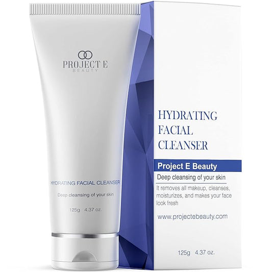 Project E Beauty Hydrating Facial Cleanser Gentle Cleansing | Removes Dirt, Oil & Makeup | Moisturizes & Hydrates | Brightens Complexion | Non-Foaming Formula | For All Skin Types | 125g-VivaGrace Women