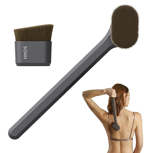 SONN Self Tanner Brushes - Body and Face Kabuki Brush Applicator for Fake Tan, Lotion, Makeup, and Sunscreen, Back Brush Applicator for Sunless Tanner and cream (Combo Pack)-VivaGrace Women