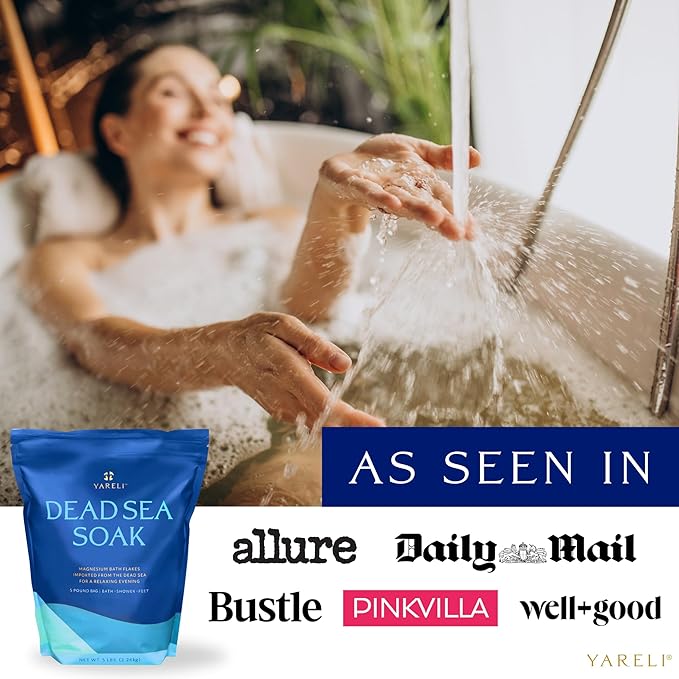 Magnesium Flakes, 5lb, Dead Sea Bath and Foot Soak, Alternative to Epsom Salt with Over 250,000mg of Magnesium Chloride Per Bag-VivaGrace Women