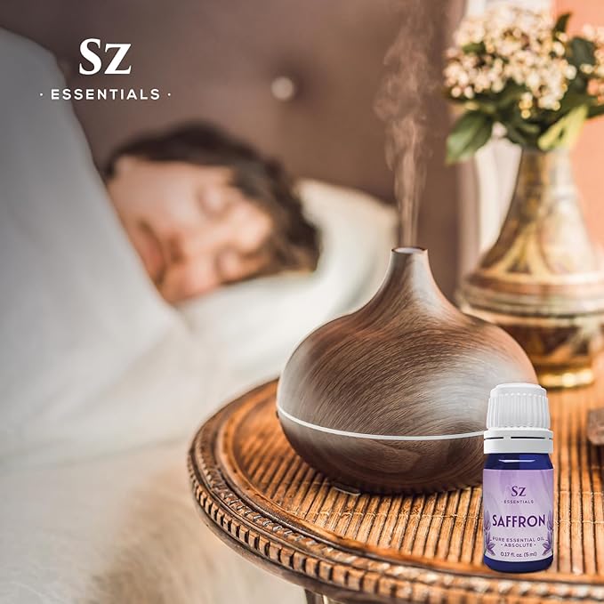 Saffron Essential Oil, 100% Pure, Extracted from Stigmas of The Saffron Flower - Spicy & Floral Scent with Earthy Overtones - Therapeutic Grade & Vegan - 0.17oz (5ml)-VivaGrace Women