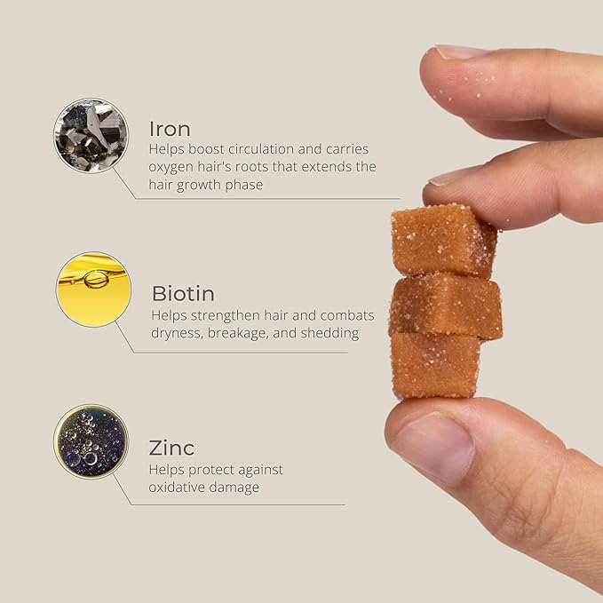 DS Labs Revita Hair Vitamin Gummies - Thickening & Strengthening Hair Supplement with Biotin, Zinc, Iron, Magnesium, Vitamin D & Melatonin, Fuller, Healthier-Looking Hair, Vegan & Gluten-Free-VivaGrace Women