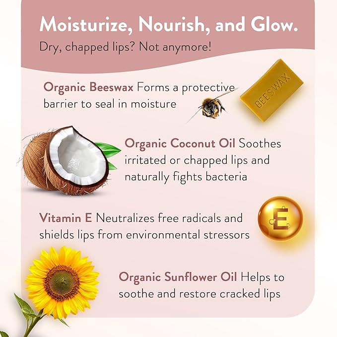 Moroccan Magic Organic Elderberry & Manuka Honey Lip Balm 3 Pack | Ultra-Hydrating Argan Oil Lip Moisturizer + Vitamin E | Natural Chapstick for Dry Lips | Smooth, Non-Toxic | Organic Lip Balm-VivaGrace Women