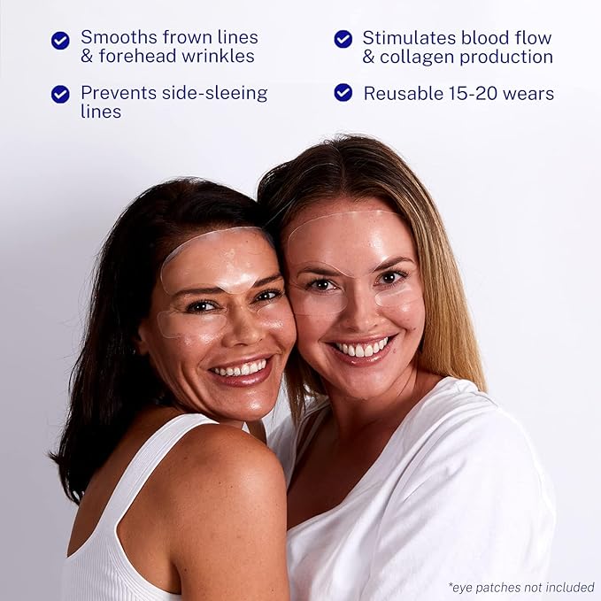 Wrinkles Schminkles Forehead Wrinkle Patches, 1-Pack, Reusable Hypoallergenic Silicone Smoothing Pads for Reducing Frown Lines & Face Lift Overnight-VivaGrace Women