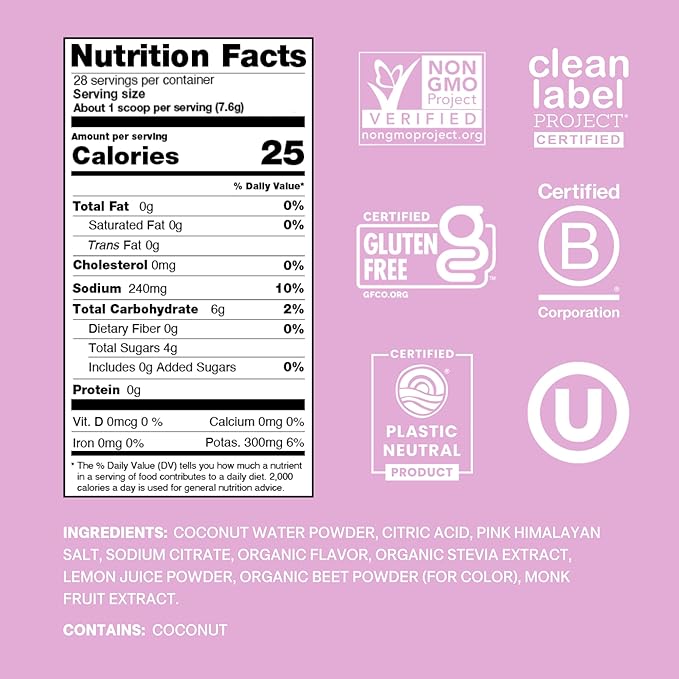 Cure Hydration | Plant-Based Electrolyte Drink Mix | No Added Sugar | Dehydration Relief Powder Made with Coconut Water | Non-GMO | Vegan | 28 Servings Jar - Watermelon-VivaGrace Women