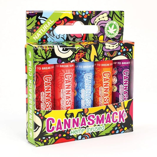 CannaSmack Natural Hemp Lip Balm - Sooth, Protect, & Moisturize Your Lips. 5 Flavors - Mango, Tropical, Peach, Berry, & Cherry - Beeswax, Hemp Seed Oil, Coconut Oil, & Vitamin E - Cruelty Free-VivaGrace Women