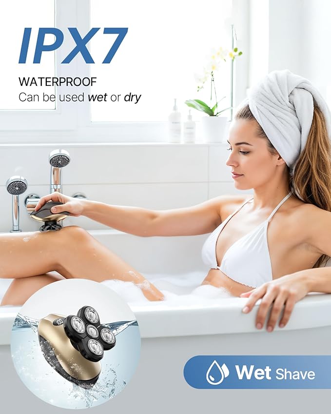 Electric Razors for Women, 5-in-1 Rechargeable Body Shaver - Waterproof Wet Dry Hair Remover - Trimmer for Lady Face Underarms Legs-VivaGrace Women