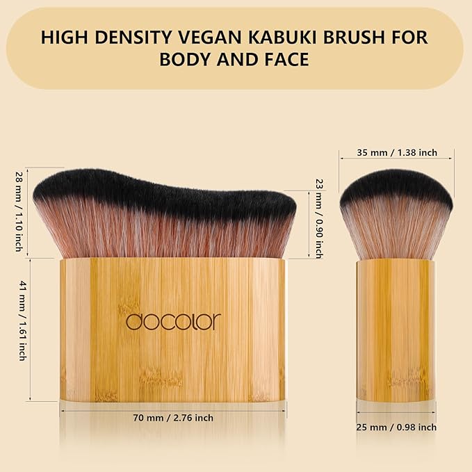 docolor Self Tanner Brush Large Body Makeup Brush, Soft Vegan Tanning Brush no stripes, for Foundation, Self-tanner, Bronzer, Self Tan Back Applicator Body + Face Self-Tan Blending Brush Gift Box-VivaGrace Women