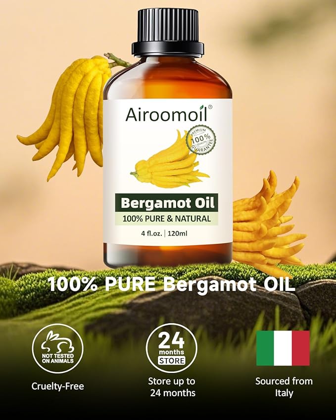 Bergamot Essential Oil Pure Citrus Oils Aromatherapy for Natural Reed Diffuser & Soap Making Fall Scents Room Spray Skin 4 Fl Oz-VivaGrace Women