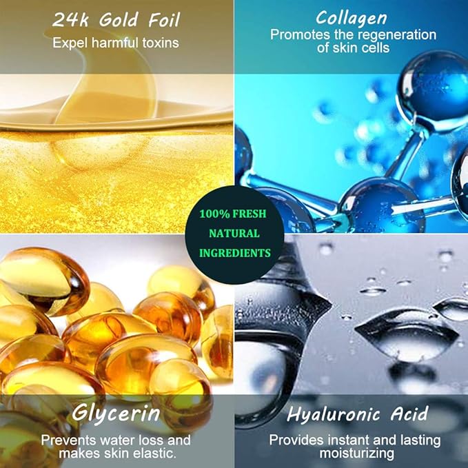 Under Eye Patches, 24K Gold Eye Mask, 60PCS Under Eye Mask, Collagen Gel Pads Patch Treatments for Lighten Wrinkles Puffy Eyes Dark Circles Anti-Aging Moisturizing, Fine Lines Eye Bags Women Men-VivaGrace Women