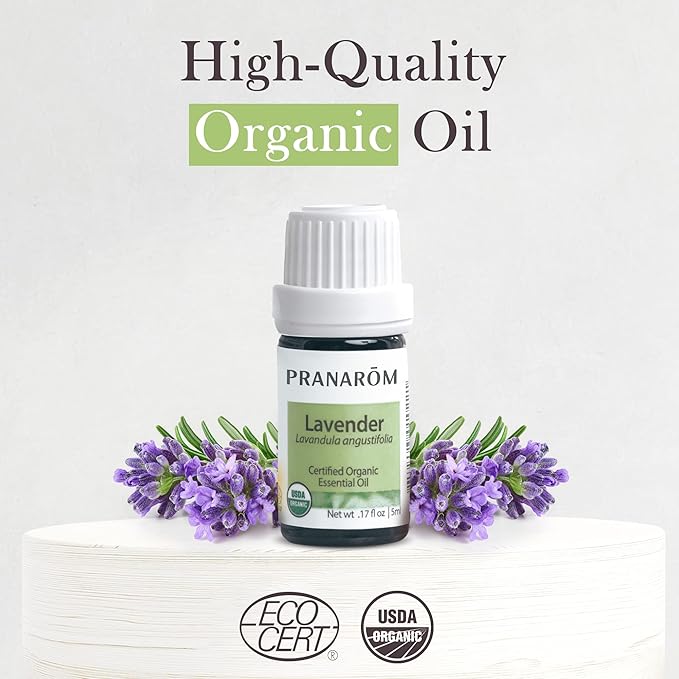 Pranarom USDA Certified Organic Lavender Essential Oil (5ml), 100% Pure Undiluted Therapeutic Grade from French Alps for Aromatherapy, Diffuser, Healthy Skin & Hair, Massage, Relaxation-VivaGrace Women