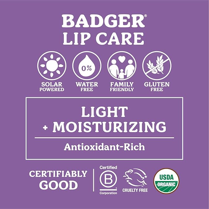 Badger - Classic Lip Balm Gold Box with Aloe, Extra Virgin Olive Oil, Beeswax & Essential Oils, Lip Balm Variety Pack, Certified Organic, 0.15 oz (4 Pack)-VivaGrace Women