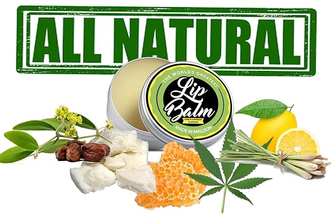 Lip Balm - Lemon Sherbet Flavoured Natural & Organic Lip Moisturizer Balm | Made with Shea Butter Beeswax Jojoba oil & Hemp Seed Oil, The Beard & the Wonderful Lip Balms for Dry & Cracked Lips | 15mL-VivaGrace Women