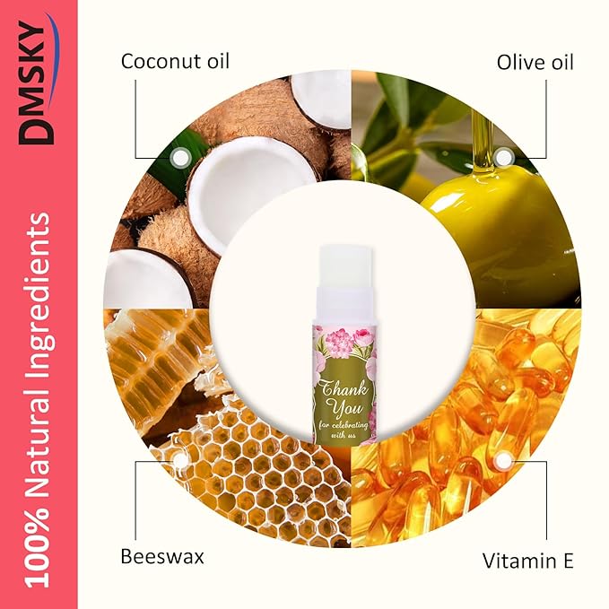 DMSKY Lip Balm Bulk 60 Pcs, Bridal Shower Gifts for Guests,Thank You Gifts for Coworkers Women Men, Bridal Wedding Favors for Guests-VivaGrace Women