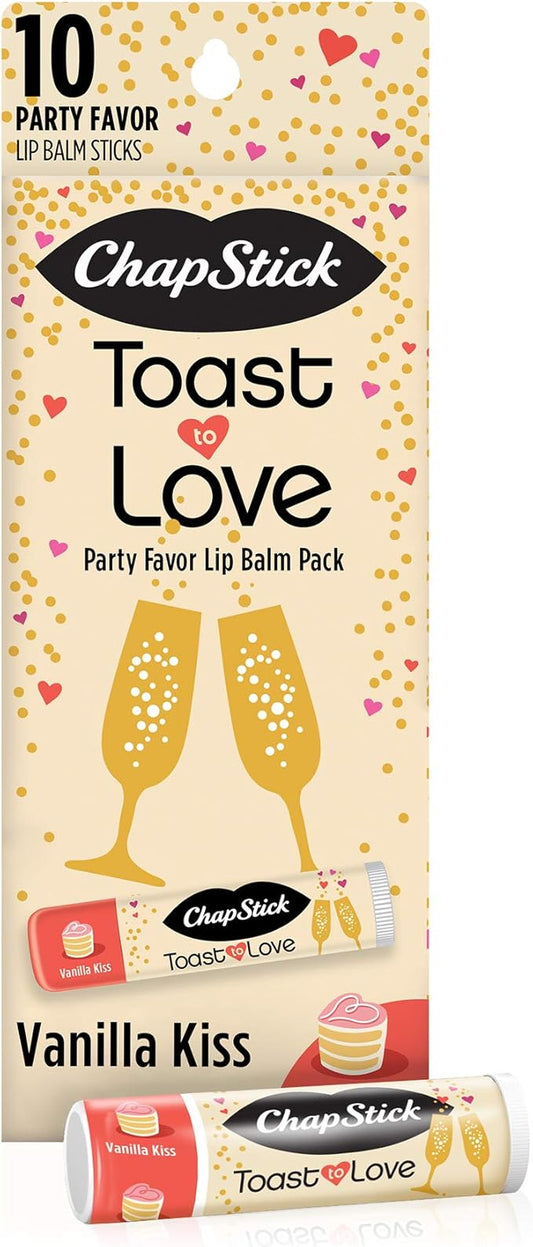 Chapstick Party Favor Lip Balm Gift Pack Toast to Love 10 Sticks 0.15 oz Each-VivaGrace Women