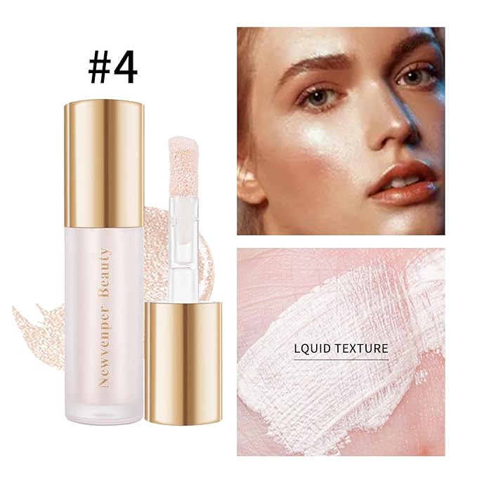 Face Blush+ Face Highlighter+ Face Contour with Brush Liquid Blush, Liquid Highlighter, Liquid Contour Long Lasting & Smooth Creamy Formula Lightweight Blush, Illuminator, Contour-VivaGrace Women