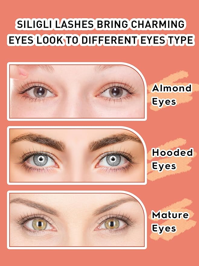 Natural Wispy Cat Eye Lashes - 3D Volume C Curl Eyelashes With Thin Band - 10mm Short Lashes - 7 Pairs-VivaGrace Women