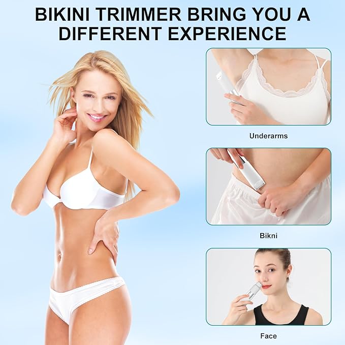 Electric Bikini Epilator for Women, 5 in 1 Hair Removal for Face, Chin, Arm, Leg, Armpit, Bikini Trimmer, IPX6 Waterproof, USB Rechargeable, Wet & Dry Lady Shaver,2 Speeds & 5 Cutter Heads-VivaGrace Women