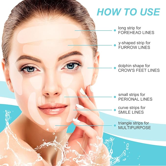 Face & Forehead Wrinkle Patches, Anti Wrinkle Patches for Forehead, Smile Lines, Crows Feet, Nasolabial Folds, Frown Lines, Overnight Treatment, 256 Pcs Facial Patches-VivaGrace Women