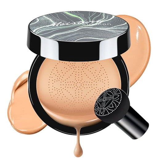 Air Cushion CC Cream Foundation - Mushroom Head BB Creams, Long Lasting Concealing Brightening, Moisturizer Face Cream,Facial Skin Care Makeup For All Skin Types (Medium Deep)-VivaGrace Women