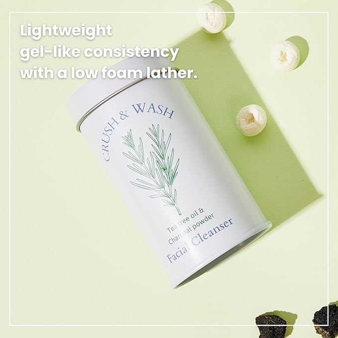 3-in-1 Solid Facial Cleanser, Exfoliator, and Wash-off Mask - Vegan, Cruelty-Free, Plastic-Free, Travel-Friendly, 1 Month Supply (60 Crushable Tablets) in Tin (Purifying Beans in Tin)-VivaGrace Women