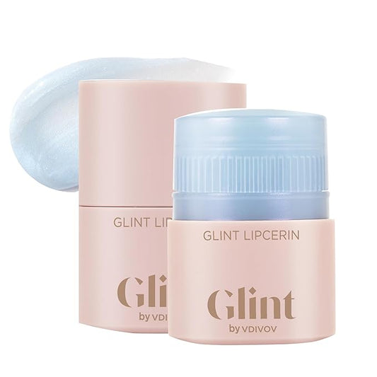 Glint Lipcerin (Icy Blue, 0.5fl oz) - Long Lasting Hydrating lip gloss with Shea Butter for a Natural Looking, Korean Skin care Ideal for Chapped, Dry, Cracked, or Damaged Lips-VivaGrace Women