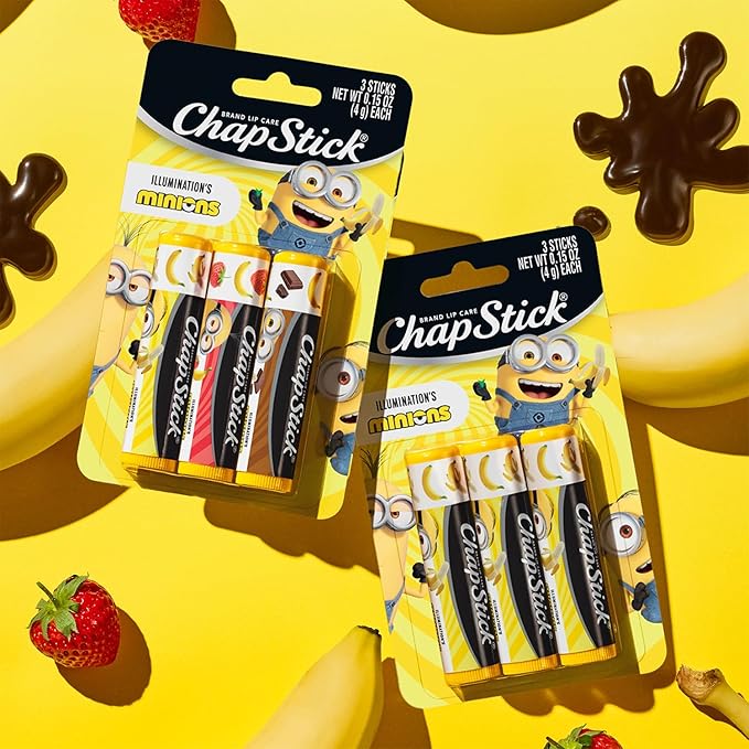 ChapStick Bulk Lip Balm Sets, Minions, 12 Banana Variety 3-Packs (36 Sticks Total), Party Favors for Kids, 0.15 Oz Ea-VivaGrace Women