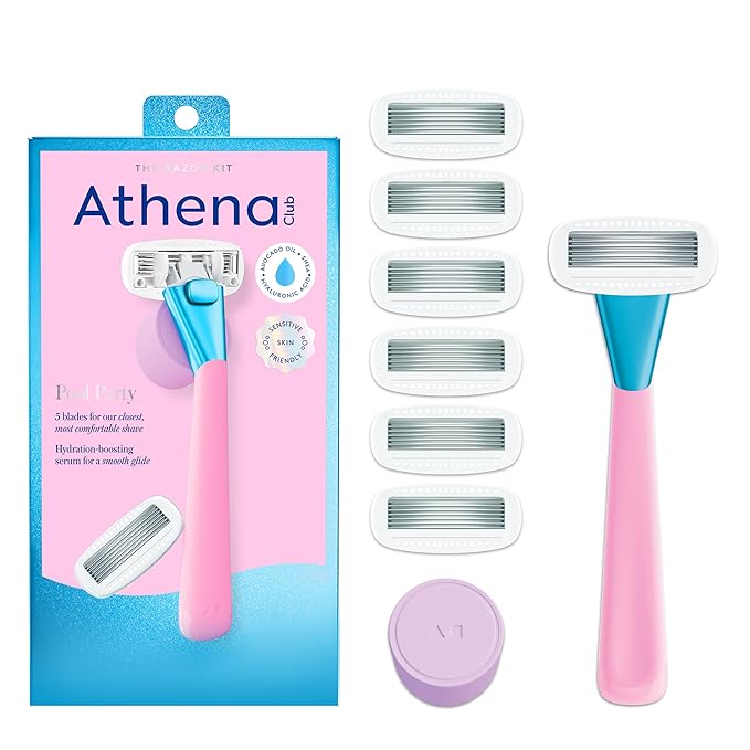 Women's Razor Shave Kit, 1 Pool Party Razor Handle + 6 Blade Refills-VivaGrace Women