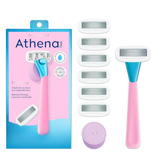 Women's Razor Shave Kit, 1 Pool Party Razor Handle + 6 Blade Refills-VivaGrace Women