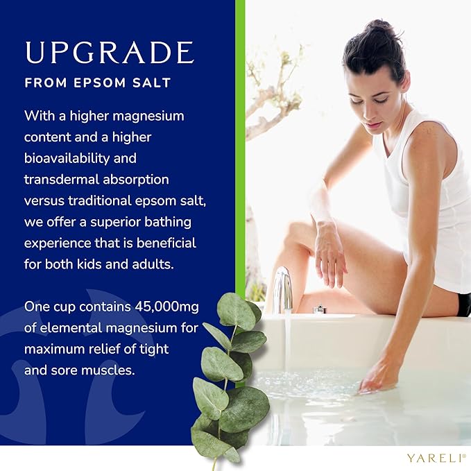 Magnesium Flakes, 5lb Eucalyptus, Dead Sea Bath and Foot Soak, Alternative to Epsom Salt with Over 250,000mg of Magnesium Chloride Per Bag-VivaGrace Women