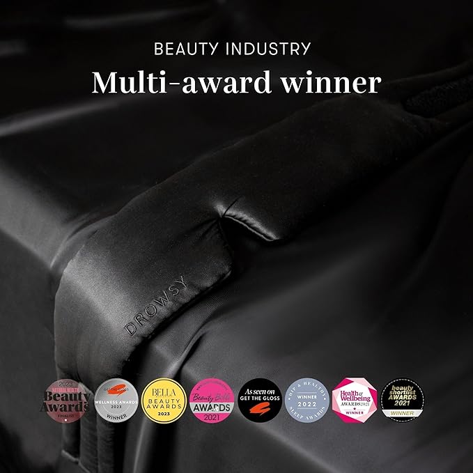 DROWSY Silk Sleep Mask. Face-Hugging, Padded Silk Cocoon for Luxury Sleep in Total Darkness. (Black Jade)-VivaGrace Women