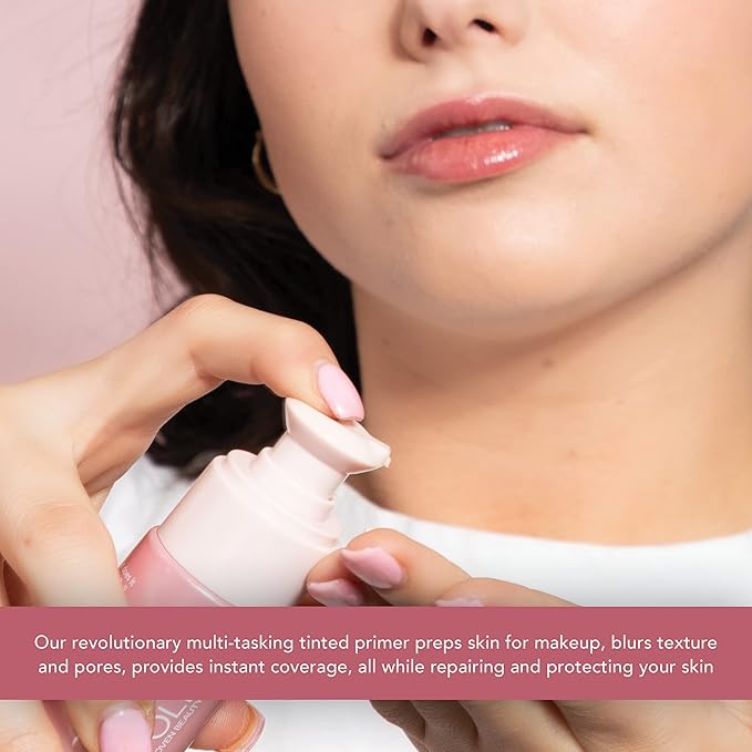 Doll 10 - Doll Skin Tinted Serum Primer - Blurs Color, Texture & Pores - Improves Skin While Wearing - Good for All Skin Types - Oil Free, Vegan, Cruelty Free & No Parabens (Tan-Deep, 1 oz)-VivaGrace Women