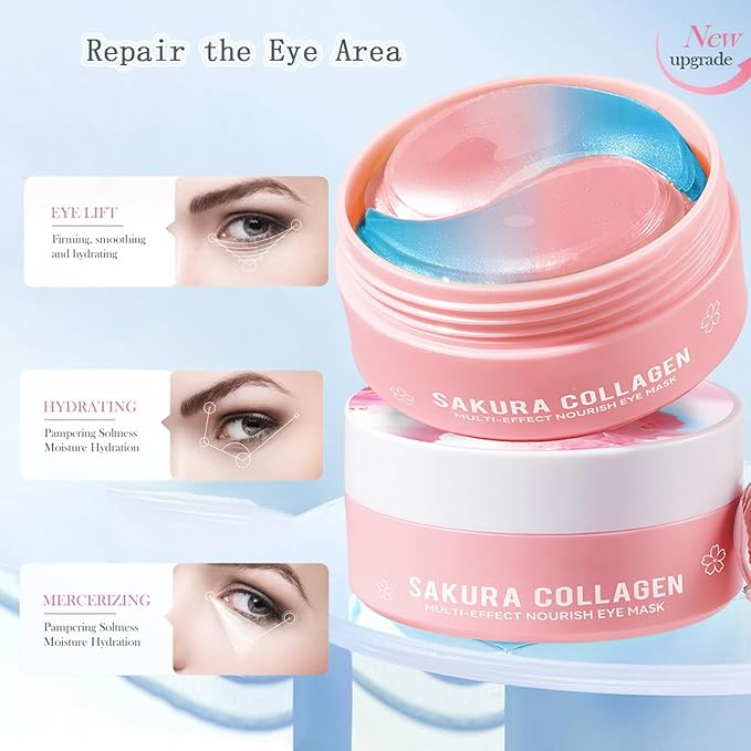 Under Eye Patches for Dark Circles, Puffiness and Eye Bags, Eye Mask,Wrinkle Treatment Anti-Aging Rejuvenating Moisturizing Skin Care 60PCS Collagen Eye Gel Pads Anti-Wrinkle Eye Patches-VivaGrace Women