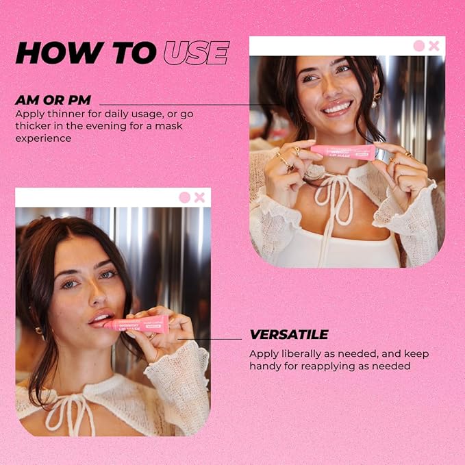 Vitamasques Overnight Lip Mask - Hydrating Vanilla Lip Balm Moisturizer with Vitamins & Natural Oil Hydrates, Nourishes & Plumps Lips Area - Korean Skin Care Lip Care Products (Pack of 3)-VivaGrace Women