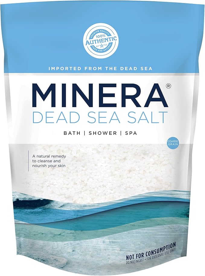 Minera Coarse Grain Dead Sea Salt for Bath & Soaking – 19 lbs, Fast-Dissolving, 100% Pure & Natural, Unscented, Skin-Nourishing Bulk Sea Salt-VivaGrace Women