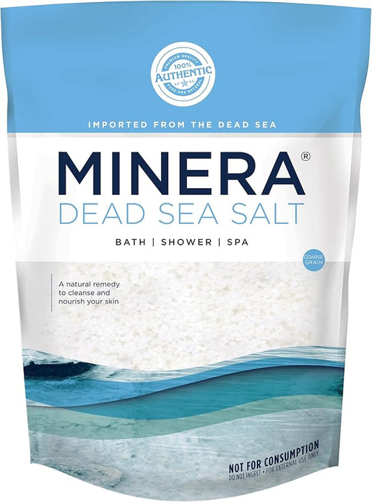 Minera Coarse Grain Dead Sea Salt for Bath & Soaking – 19 lbs, Fast-Dissolving, 100% Pure & Natural, Unscented, Skin-Nourishing Bulk Sea Salt-VivaGrace Women