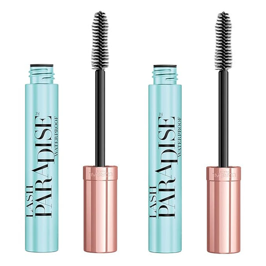 L'Oreal Paris Makeup Voluminous Lash Paradise Mascara, Voluptuous Volume, Intense Length, Feathery Soft Full Lashes, No Flaking, No Smudging, No Clumping, Blackest Black, 0.25 Fl Oz (Pack of 2)