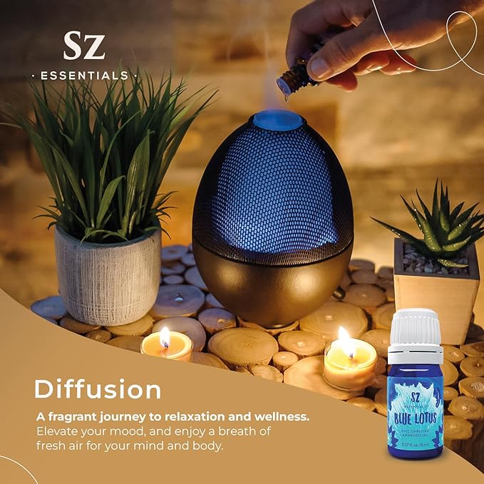 Blue Lotus Essential Oil 100% Pure, Undiluted Oil - Extracted from Nymphaea Caerulea - Rich & Sweet Scent with Fruity Overtones - Therapeutic Grade & Vegan - 0.17oz (5ml)-VivaGrace Women