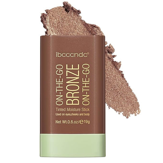 Cream Bronzer Stick,Contour Stick Facial Contouring Stick,Long Lasting Highlighter Waterproof Highlight Makeup,Buildable Shimmer Sparkle Face Bronzer Face Shaping,04 Beach Glow-VivaGrace Women