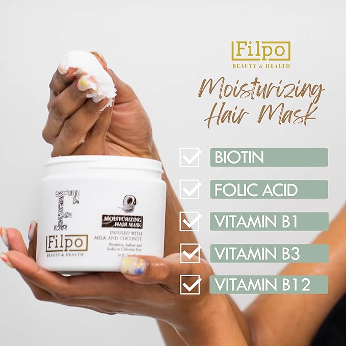FILPO Coconut Milk Hair Mask - Deep Conditioning with Coconut Oil and Argan Oil for Dry, Damaged, Curly Hair Growth & Sulfate Free Hair Care-VivaGrace Women