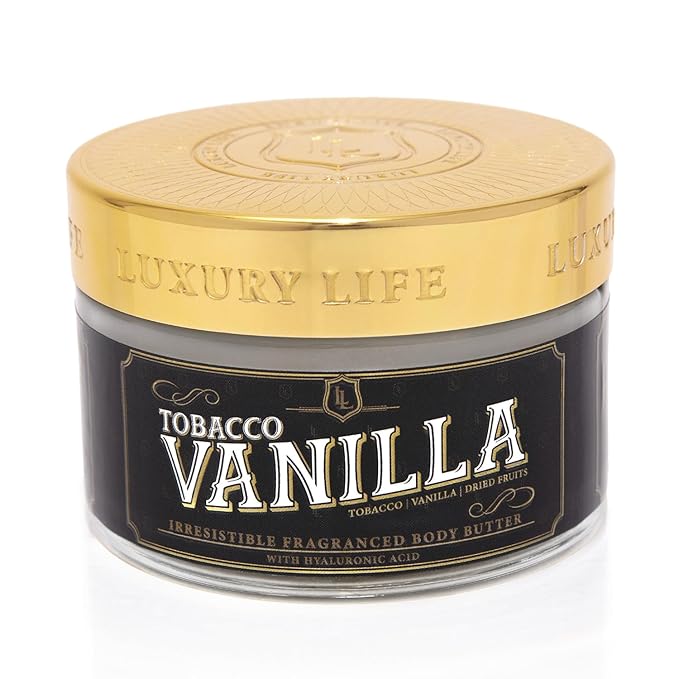 LUXURY LIFE BUTTER - Irresistibly Scented Body Butter with Hyaluronic Acid for Ultimate Moisture. Luxurious Natural Fragrance. Hydrates for a Non-Greasy Glamorous Glow, Tobacco Vanilla, 5 oz.-VivaGrace Women